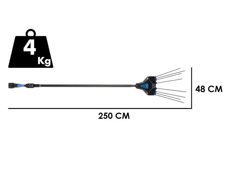 VESCO GALAXY XR14F.1 - Vareador de aceitunas con bater&iacute;a de litio - P&eacute;rtiga fija 250cm - 14.4V 6Ah