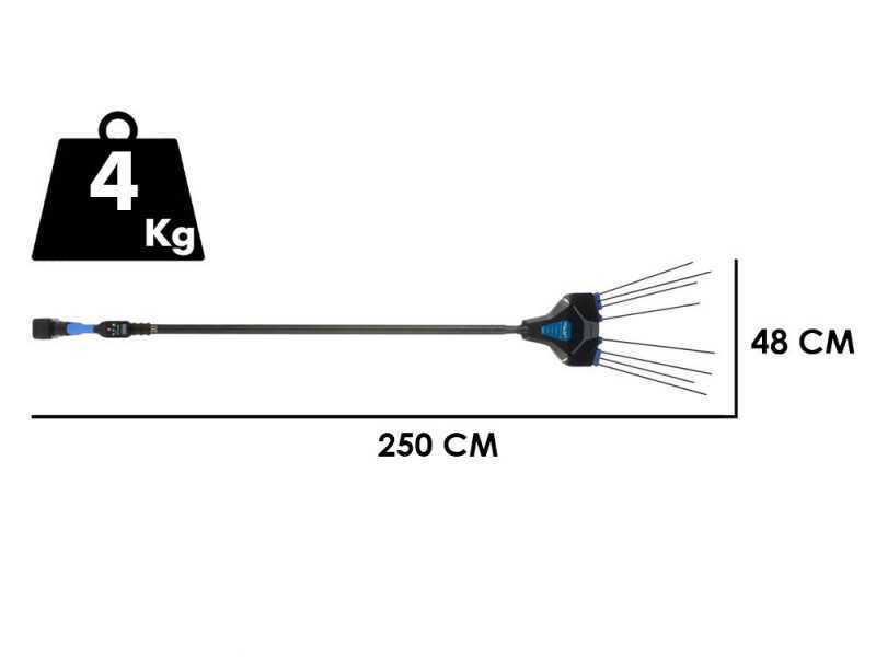 VESCO GALAXY XR21F.1 - Vareador de aceitunas con bater&iacute;as de litio - P&eacute;rtiga fija 250 cm - 2x 21.6V 4.5Ah