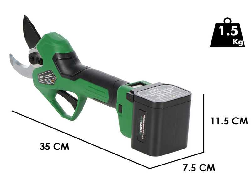 GreenBay TopCut 45 - Tijeras el&eacute;ctricas de poda - 2x 21.6V 4Ah