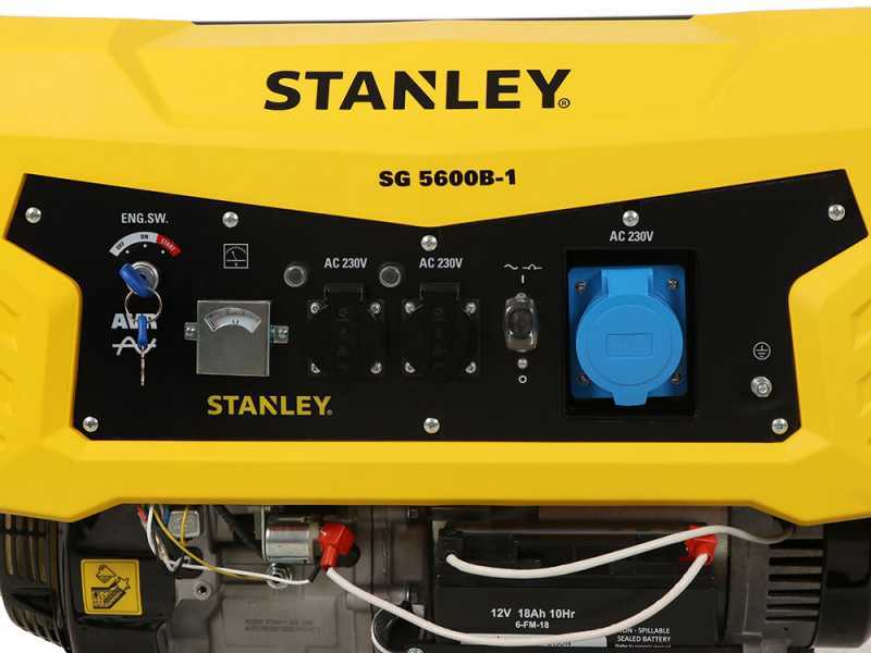 Stanley SG 7500B-1 - Generador de corriente de gasolina - AVR - 7.5 kW - Continua 7.0 kW Monof&aacute;sica