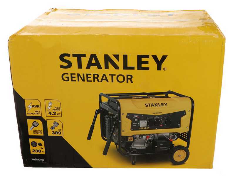 Stanley SG 4200B-1 - Generador de gasolina - AVR - 4.3kW monof&aacute;sico