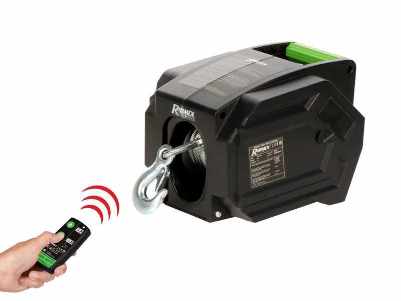 Ribimex PE12V/T1 - Cabrestante el&eacute;ctrico de bater&iacute;a 12V - Control remoto