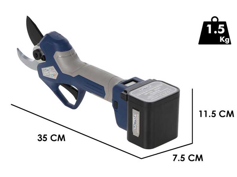 Bullmach ARTEMIS 45 - Tijeras el&eacute;ctricas de poda con p&eacute;rtiga 150-210 cm - 2x 21.6V 4Ah - Di&aacute;metro de corte 45 mm