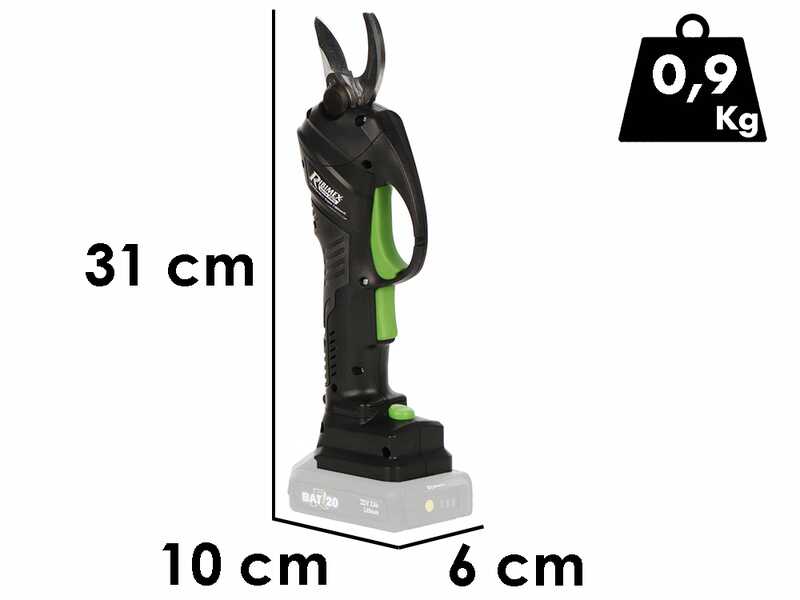 Ribimex PRBAT20/SECSB - Tijeras el&eacute;ctricas de poda - Di&aacute;metro de corte 25 mm - BATER&Iacute;A Y CARGADOR NO EST&Aacute;N INCLUIDOS