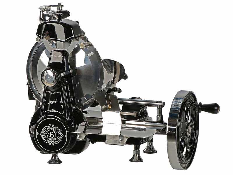Berkel B2 Negra - Cortadora de fiambre de volante con pedestal - Cuchilla de acero cromado de 265 mm