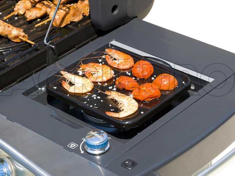 Parrilla y placa para hornillo lateral