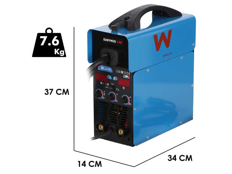 Awelco EASYMIG 130 - Soldadora Inverter Multiproceso - MIG/MMA/TIG LIFT - GAS/NO GAS