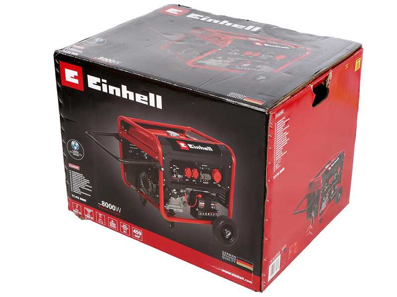 Einhell TC-PG 8000 - Generador de corriente de gasolina - AVR - 8.0 kW - Continua 7.5 kW Trif&aacute;sica