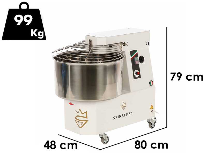 Spiralmac SV38VV - Amasadora de espiral - 10 velocidades - 38 Kg