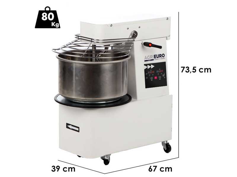 Mixer 2000 T-2G Deluxe DIG - Amasadora de espiral abatible - 16 Kg trif&aacute;sica de 2 velocidades - Pantalla digital