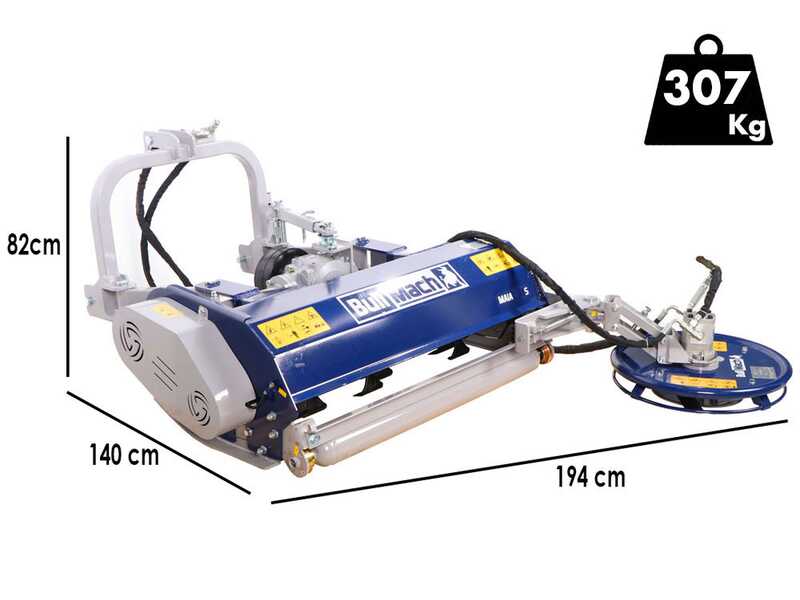 BullMach Maia 135 S - Trituradora para tractor - Disco interfilas - Serie media - Desplazamiento manual