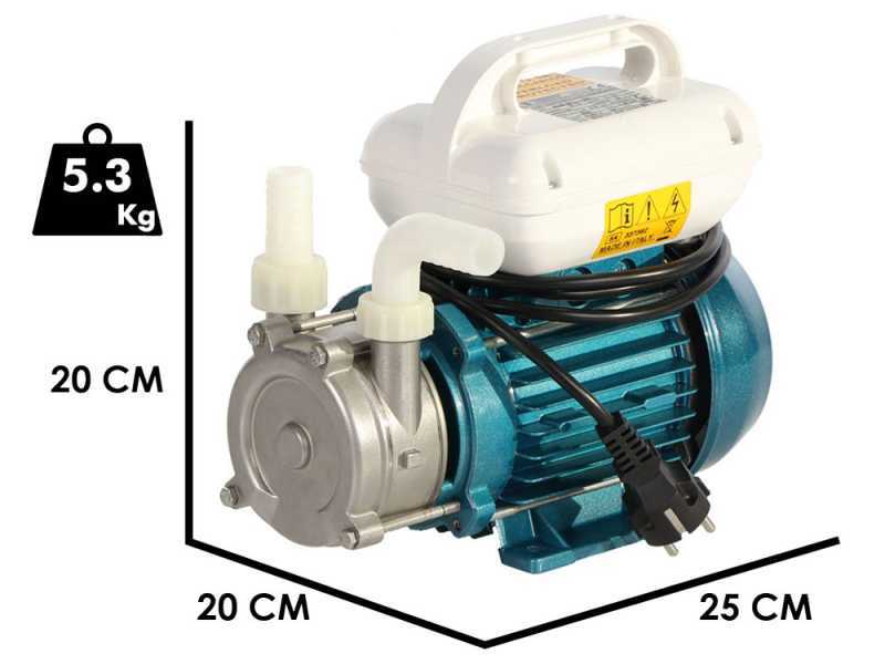 Tellarini ALM 20-SR - Bomba el&eacute;ctrica de trasiego de acero inoxidable - Racores de nailon recto+curvo