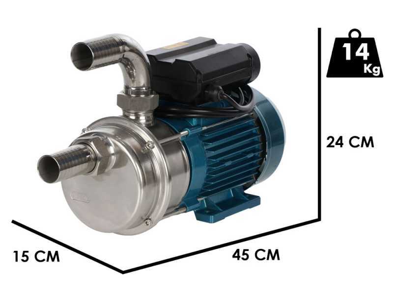 Tellarini ALM 30 - Bomba el&eacute;ctrica de trasiego para aceite de acero inox - Racores INOX recto+curvo