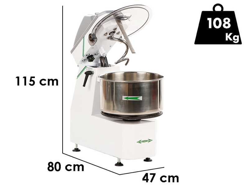 Fimar 38SR - Amasadora de espiral con cabezal abatible - Trif&aacute;sica - 2 velocidades