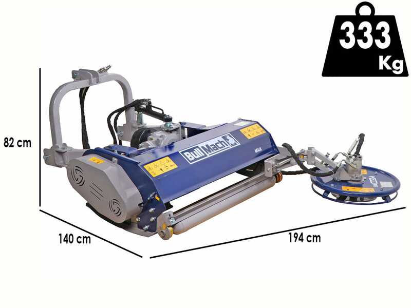 BullMach Maia 135 SH - Trituradora para tractor - Disco interfilas - Serie media - Desplazamiento hidr&aacute;ulico