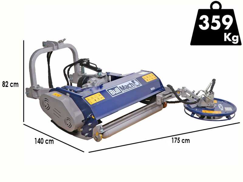 BullMach MAIA 155 SH - Trituradora para tractor - Disco interfilas - Serie media - Desplazamiento hidr&aacute;ulico
