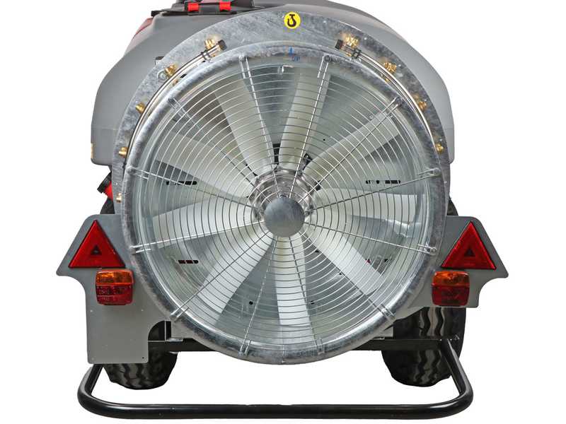 Atomizador de arrastre Gray T Car 1500/80 con enganche para tractor para tratamientos fitosanitarios - Capacidad 1500L - Bomba AR1064