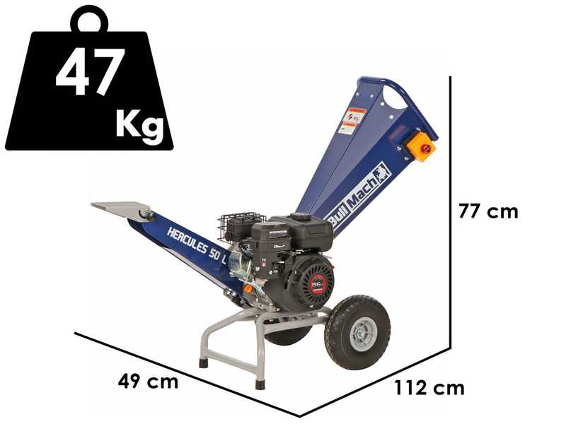 BullMach Hercules 50 L - Biotrituradora de gasolina - Motor Loncin H200 196cc