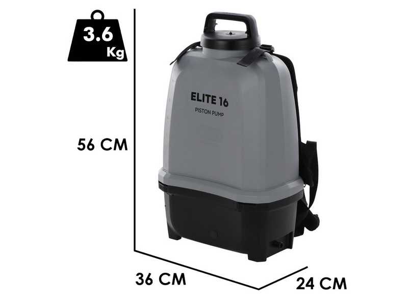 Volpi ELITE 16 - Pulverizador de mochila de bater&iacute;a - 2X 14.4V 2Ah - 8 bar