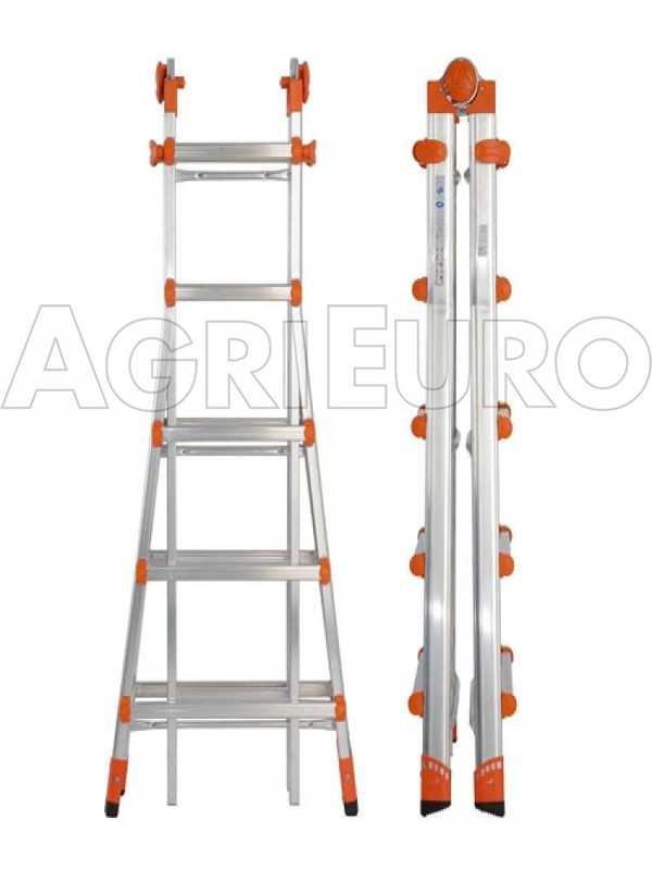 Gierre Peppina AL020DS - 2x8 pelda&ntilde;os, 4,70 m - Escalera telesc&oacute;pica de aluminio