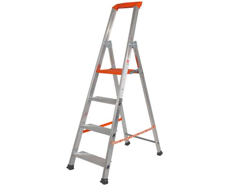 Gierre Stabila AL710DS - 4 pelda&ntilde;os, 1,47 m - Escalera de aluminio con caballete