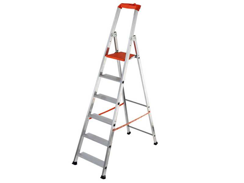 Gierre Stabila AL730DS - 6 pelda&ntilde;os, 1,96 m - Escalera de aluminio con caballete