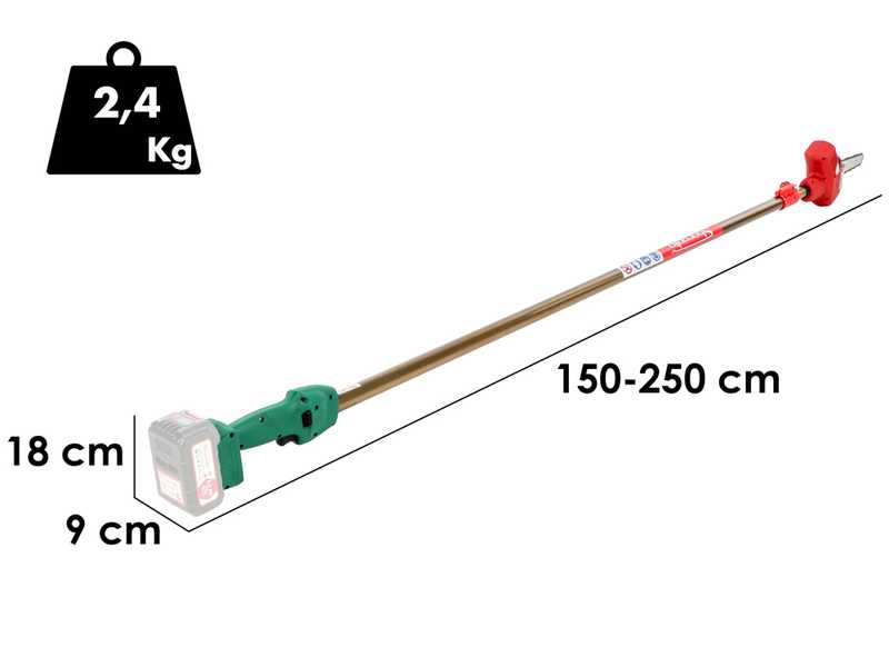 Sbaraglia Ares 21V - Podadora de bater&iacute;a con p&eacute;rtiga telesc&oacute;pica - BATER&Iacute;A Y CARGADOR NO EST&Aacute;N INCLUIDOS