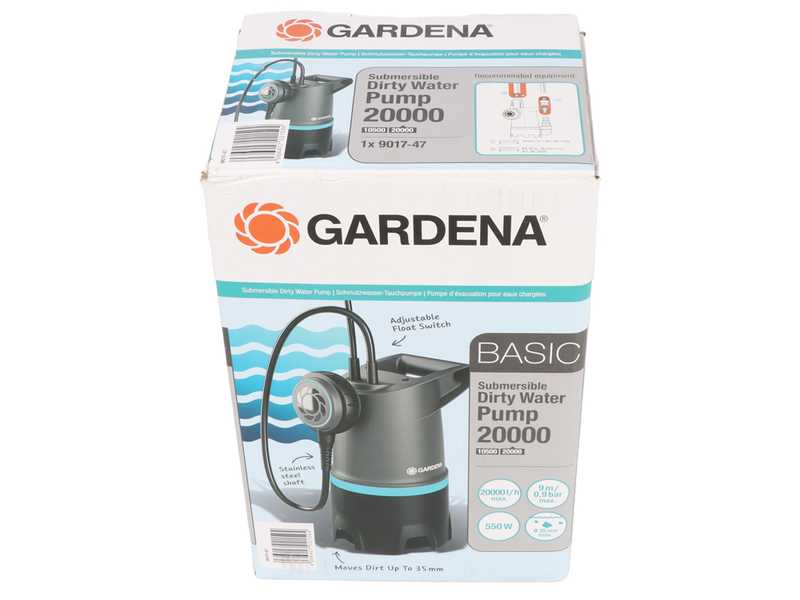 Gardena 20000 BASIC - Bomba sumergible para agua sucia - Flotador integrado