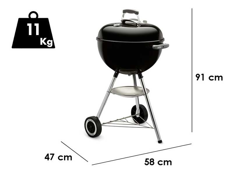Weber Classic Kettle 47 cm - Barbacoa de carb&oacute;n