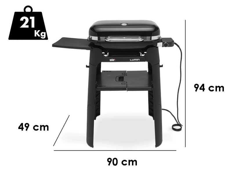 Weber Lumin con soporte - Barbacoa el&eacute;ctrica port&aacute;til