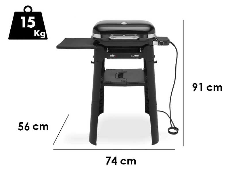 Weber Lumin Compact con soporte - Barbacoa el&eacute;ctrica port&aacute;til