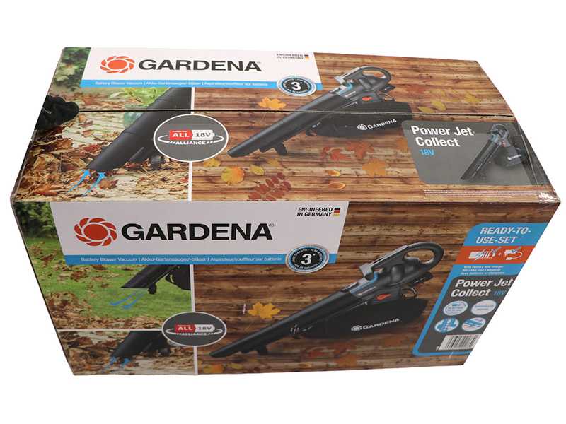 Gardena PowerJet Collect 18 P4A - Soplador Aspirador de bater&iacute;a - 18V 4Ah