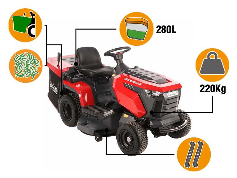 GeoTech-Pro PRTM 180-1020 H-CM - Tractor cortac&eacute;sped - Cambio hidrost&aacute;tico - Recogedor