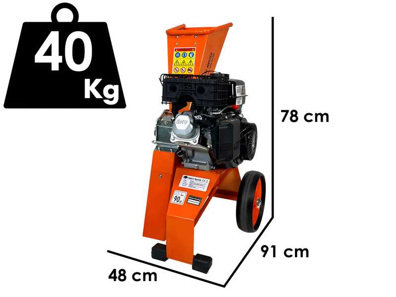 Forest Master FM6DDES-MUL - Biotrituradora de gasolina - Motor de gasolina LCT de 6 HP - Arranque el&eacute;ctrico