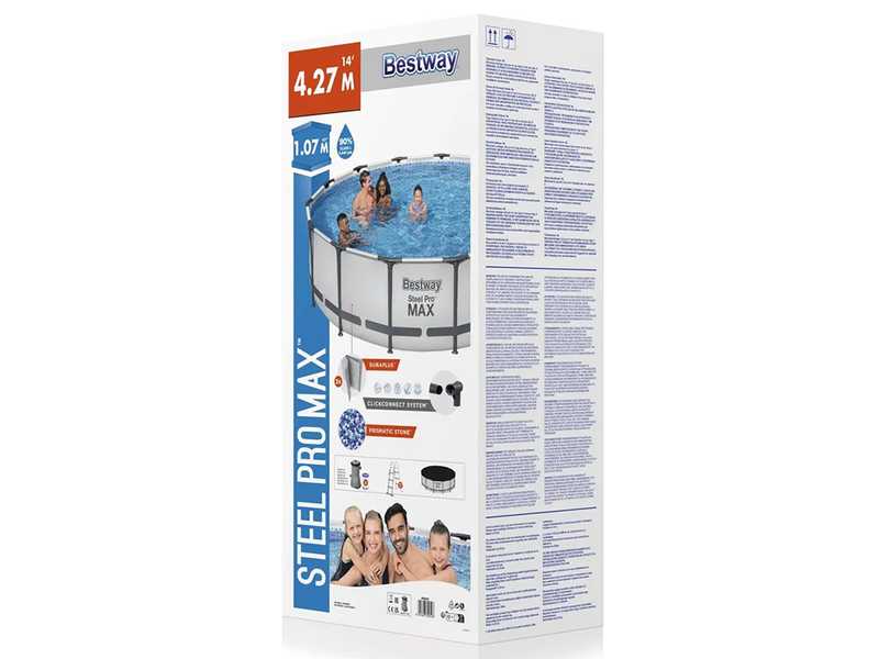 Bestway Steel Pro Max 56950 - &Oslash;427x107 cm - Piscina redonda para 7-8 personas