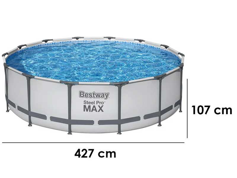 Bestway Steel Pro Max 56950 - &Oslash;427x107 cm - Piscina redonda para 7-8 personas