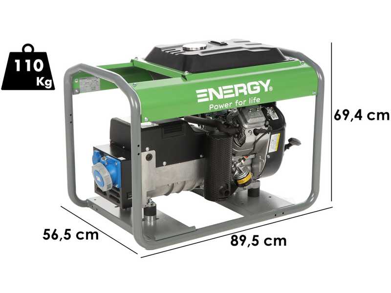 Energy EY-12MB AVR - Generador de corriente de gasolina con AVR 9,5 kW - Continua 8,5 Monof&aacute;sico