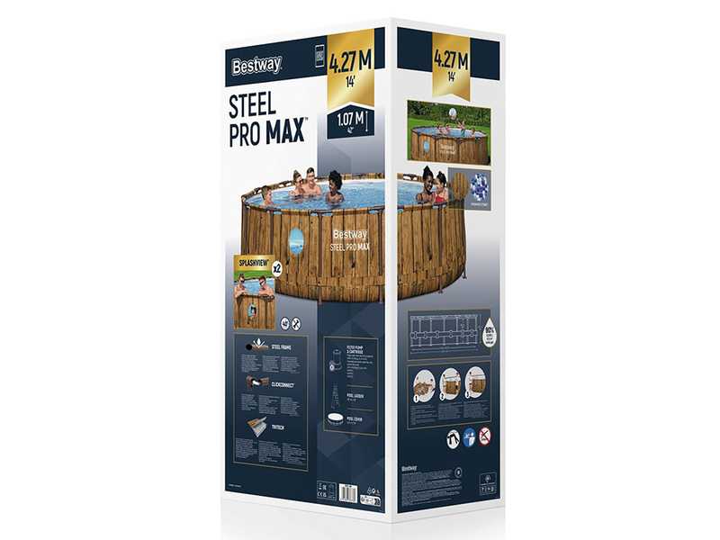 Bestway Steel Pro Max Splashview 561JM - &Oslash;427x107 cm - Piscina redonda
