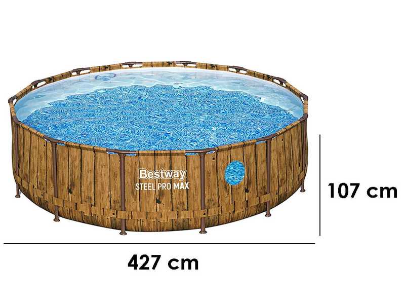 Bestway Steel Pro Max Splashview 561JM - &Oslash;427x107 cm - Piscina redonda