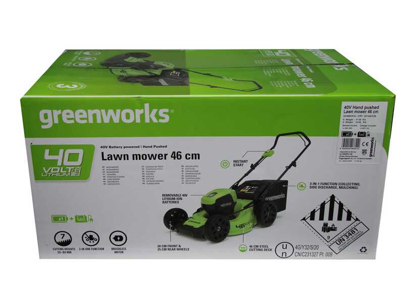 Greenworks GD60LM46SPK4 - Cortac&eacute;sped autopropulsado de bater&iacute;a - 60V/4Ah - Corte 46 cm