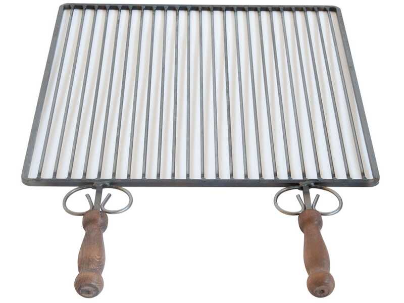 Cruccolini - Parrilla de hierro - Mangos de madera antiquemaduras