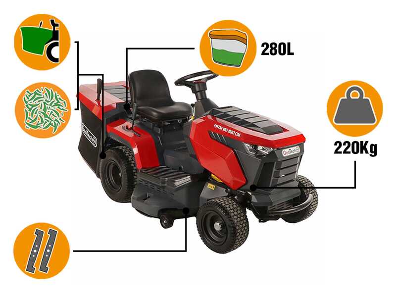 GeoTech-Pro PRTM 180-1020 CM - Tractor cortac&eacute;sped - Cambio mec&aacute;nico - Recogedor
