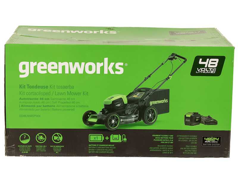 Greenworks GD48LM46SPIIK4 - Cortac&eacute;sped autopropulsado de bater&iacute;a - 48V/4Ah - Corte 46 cm