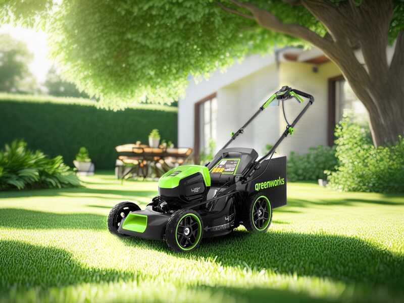 Greenworks GD48LM46SPIIK4 - Cortac&eacute;sped autopropulsado de bater&iacute;a - 48V/4Ah - Corte 46 cm