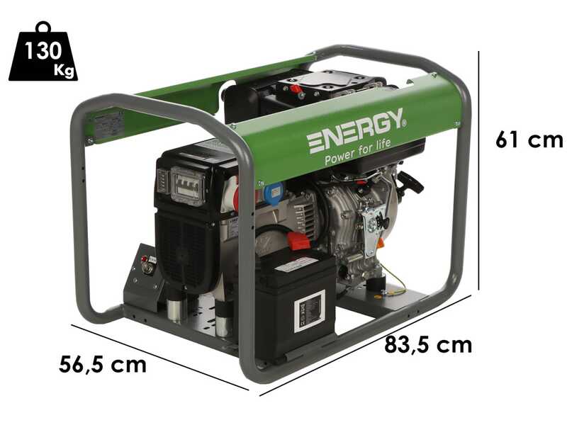 Energy EY-7TDE AVR - Generador de corriente di&eacute;sel con AVR 5 kW - Continua 4,5 Trif&aacute;sica