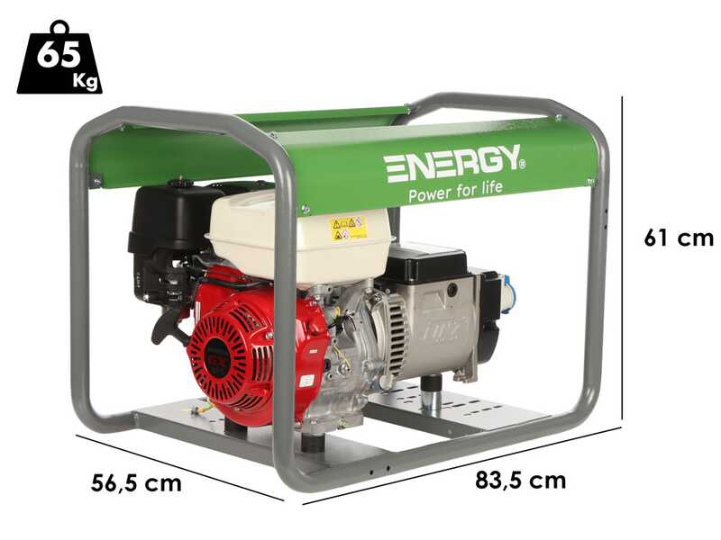 Energy EY-5,5MB - Generador de corriente de gasolina 4,4 kW - Continua 3,9 Monof&aacute;sica