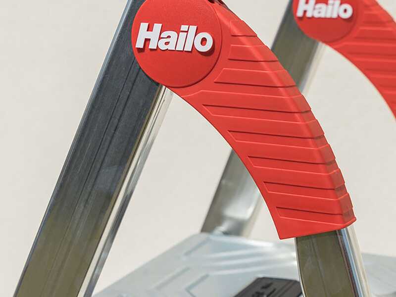 Hailo ProfiStep XXL, 4 pelda&ntilde;os, 1.46 m - Escalera de aluminio con caballete