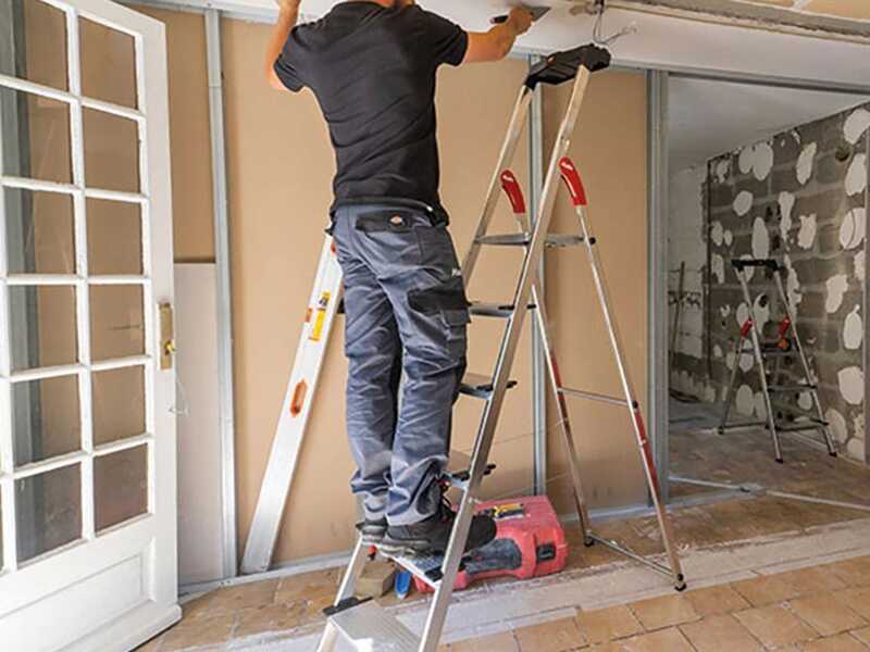 Hailo ProfiStep XXL, 6 pelda&ntilde;os, 1.90 m - Escalera de aluminio con caballete