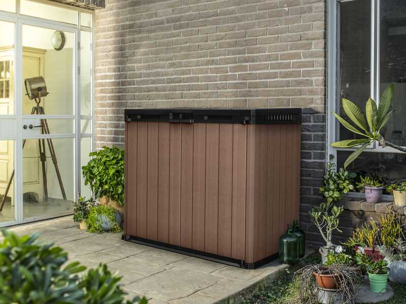 Keter Store it Out Darwin marr&oacute;n - Armario de jard&iacute;n para herramientas - 140x80x120 cm