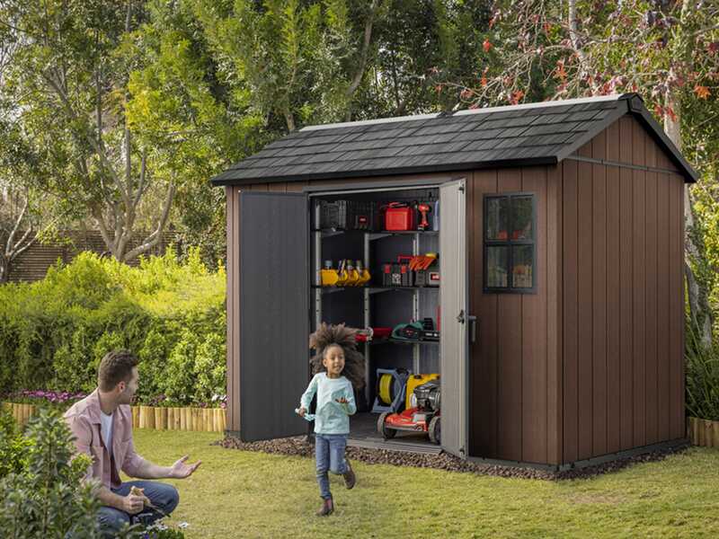 Keter Newton plus 759/975 - Caseta de jard&iacute;n - Con puerta de doble hoja y ventanas